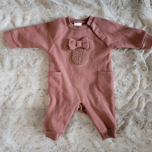 Disney Baby Minnie Mouse Winter Warm Outfit Romper 0-3 Months - Picture 2 of 7
